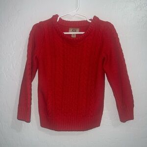 Boys Red Cable Knit Sweater 3T